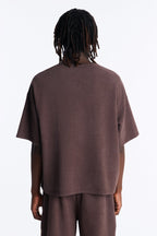 Heavenly Hustle Patch Oversized French Terry Tee - Brown image 4