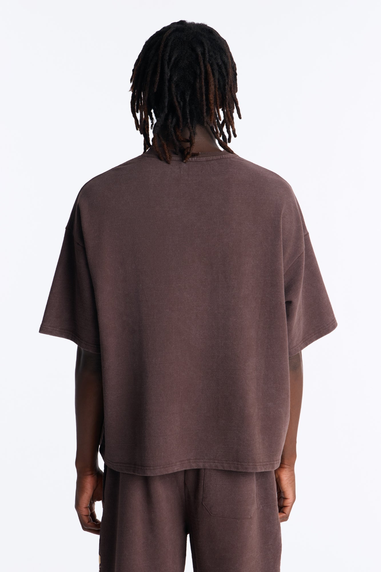Heavenly Hustle Patch Oversized French Terry Tee - Brown image 4