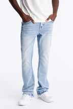 Heavy Stitch Stacked Skinny Flare Jean - Light Blue Wash image 1
