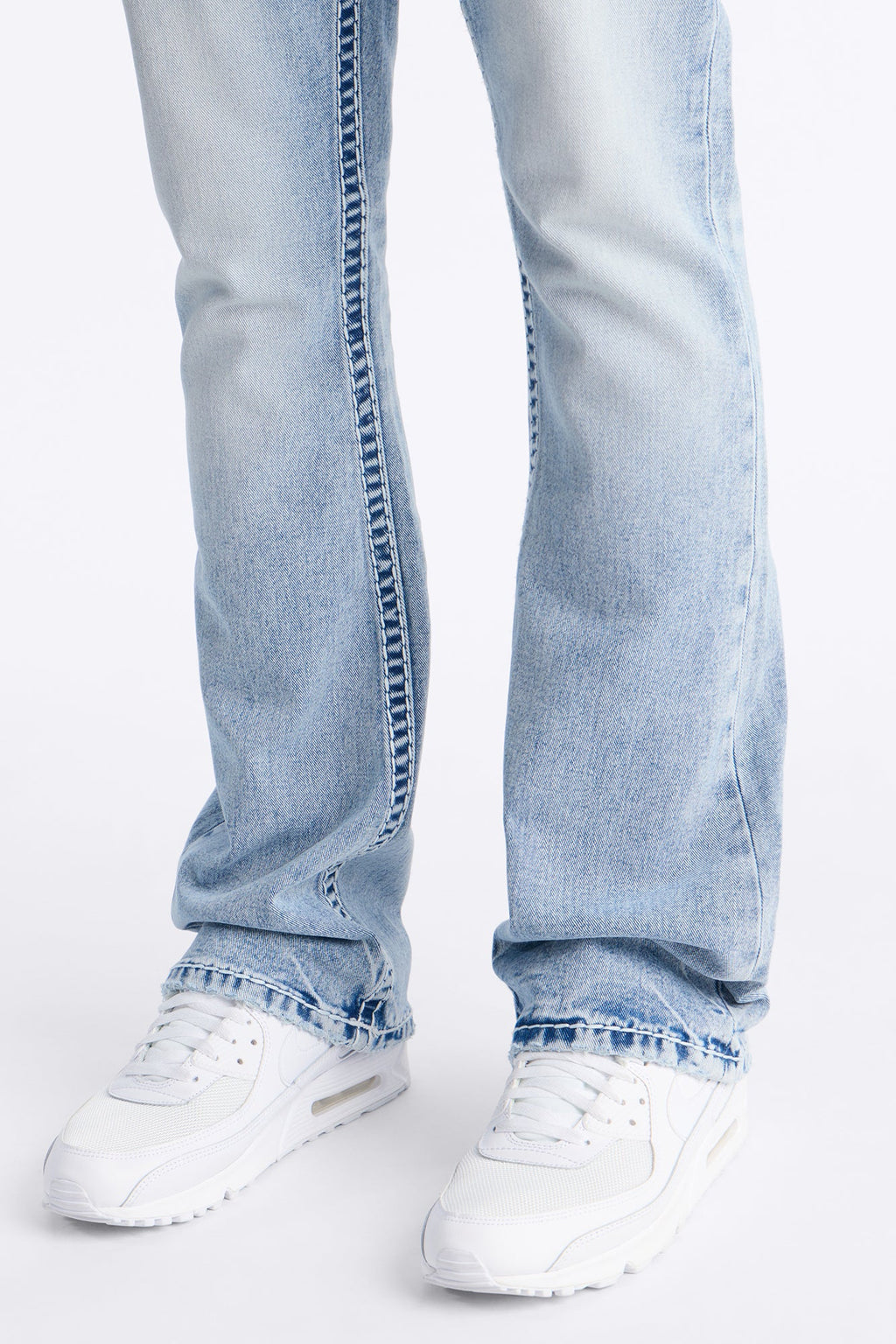 Heavy Stitch Stacked Skinny Flare Jean - Light Blue Wash image 4