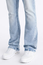 Heavy Stitch Stacked Skinny Flare Jean - Light Blue Wash image 4