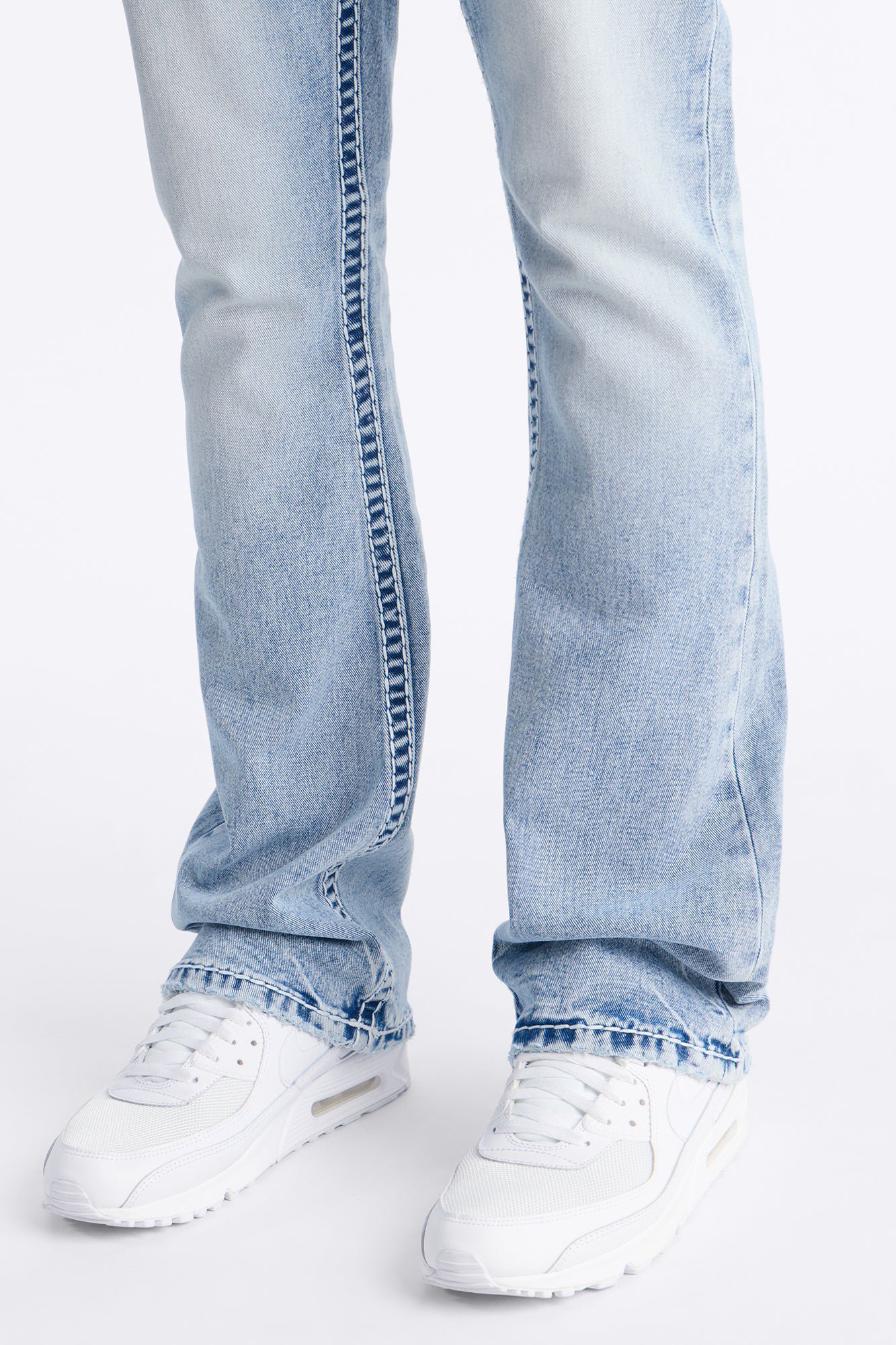 Heavy Stitch Stacked Skinny Flare Jean - Light Blue Wash image 4
