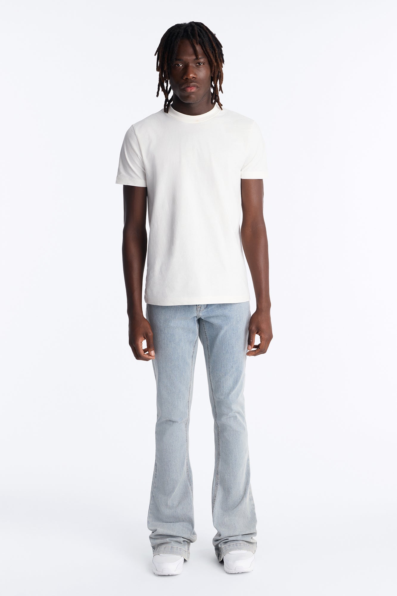 Super Stacked Skinny Flare Jean - Light Blue Wash image 2