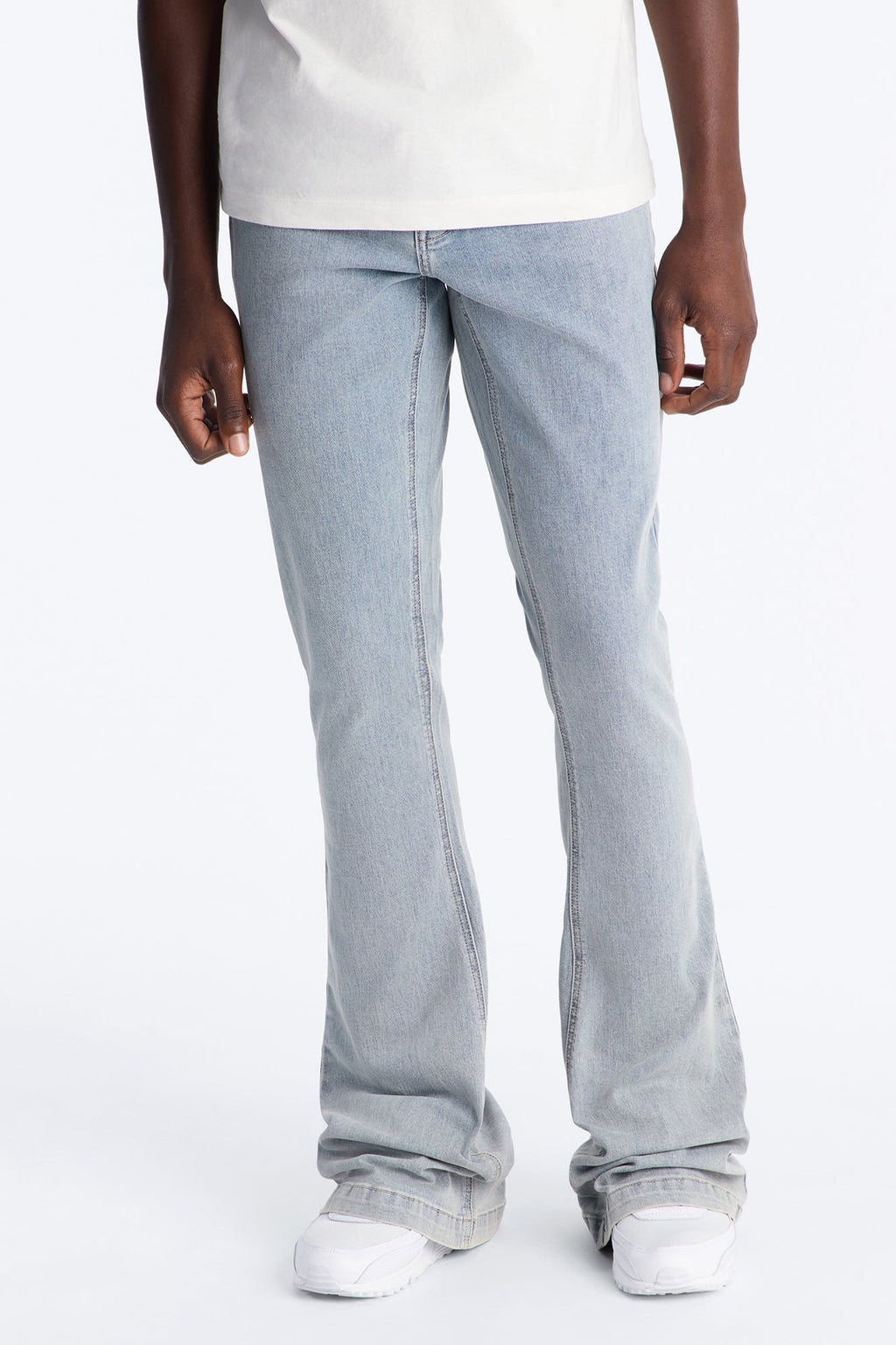 Super Stacked Skinny Flare Jean - Light Blue Wash image 1