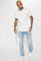 Essential Short Sleeve Scallop Crew Tee - White image 2