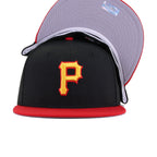 Pittsburgh Pirates Black Scarlet Cooperstown AC New Era 59Fifty Fitted