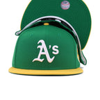 Oakland Athletics Kelly Green A Gold 1972 World Series Cooperstown Green Bottom New Era 59Fifty Fitted