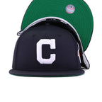 Cleveland Indians Navy 1920 World Series Cooperstown Green Bottom New Era 59Fifty Fitted