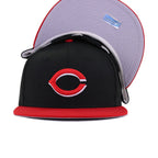 Cincinnati Reds Black Scarlet Cooperstown AC New Era 59Fifty Fitted