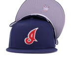 Cleveland Indians Light Navy Cooperstown AC New Era 59Fifty Fitted
