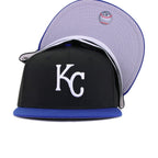 Kansas City Royals Black Light Royal Blue Cooperstown AC New Era 59Fifty Fitted