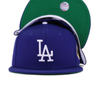 Los Angeles Dodgers Dark Royal Blue 1963 World Series Cooperstown Green Bottom New Era 59Fifty Fitted