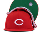 Cincinnati Reds Scarlet 1975 World Series Cooperstown Green Bottom New Era 59Fifty Fitted