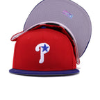 Philadelphia Phillies Scarlet Dark Royal Blue Cooperstown AC New Era 59Fifty Fitted
