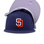 San Diego Padres Light Navy Orangeade Cooperstown AC New Era 59Fifty Fitted