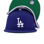 Los Angeles Dodgers Dark Royal Blue 1981 World Series Cooperstown Green Bottom New Era 59Fifty Fitted