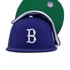 Brooklyn Dodgers Dark Royal Blue 1955 World Series Cooperstown Green Bottom New Era 59Fifty Fitted