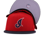 Cleveland Indians Scarlet Navy 2002 New Era 59Fifty Fitted
