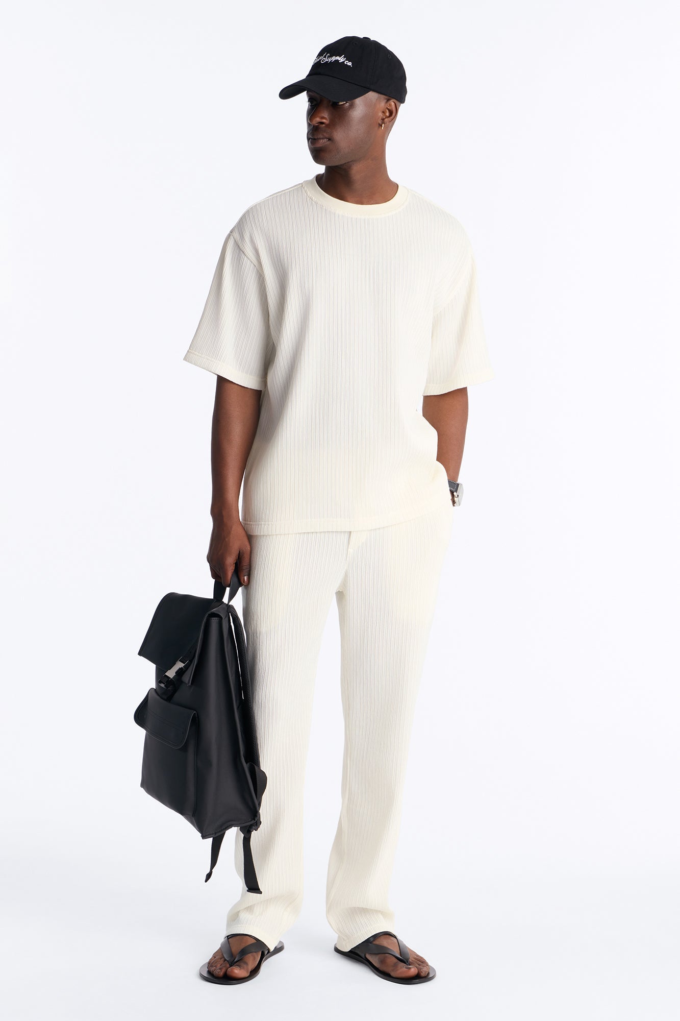 Pure Form Plisse Tee - Cream image 2