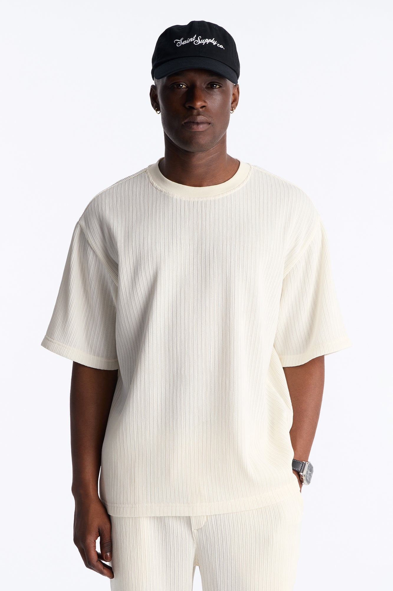 Pure Form Plisse Tee - Cream image 1
