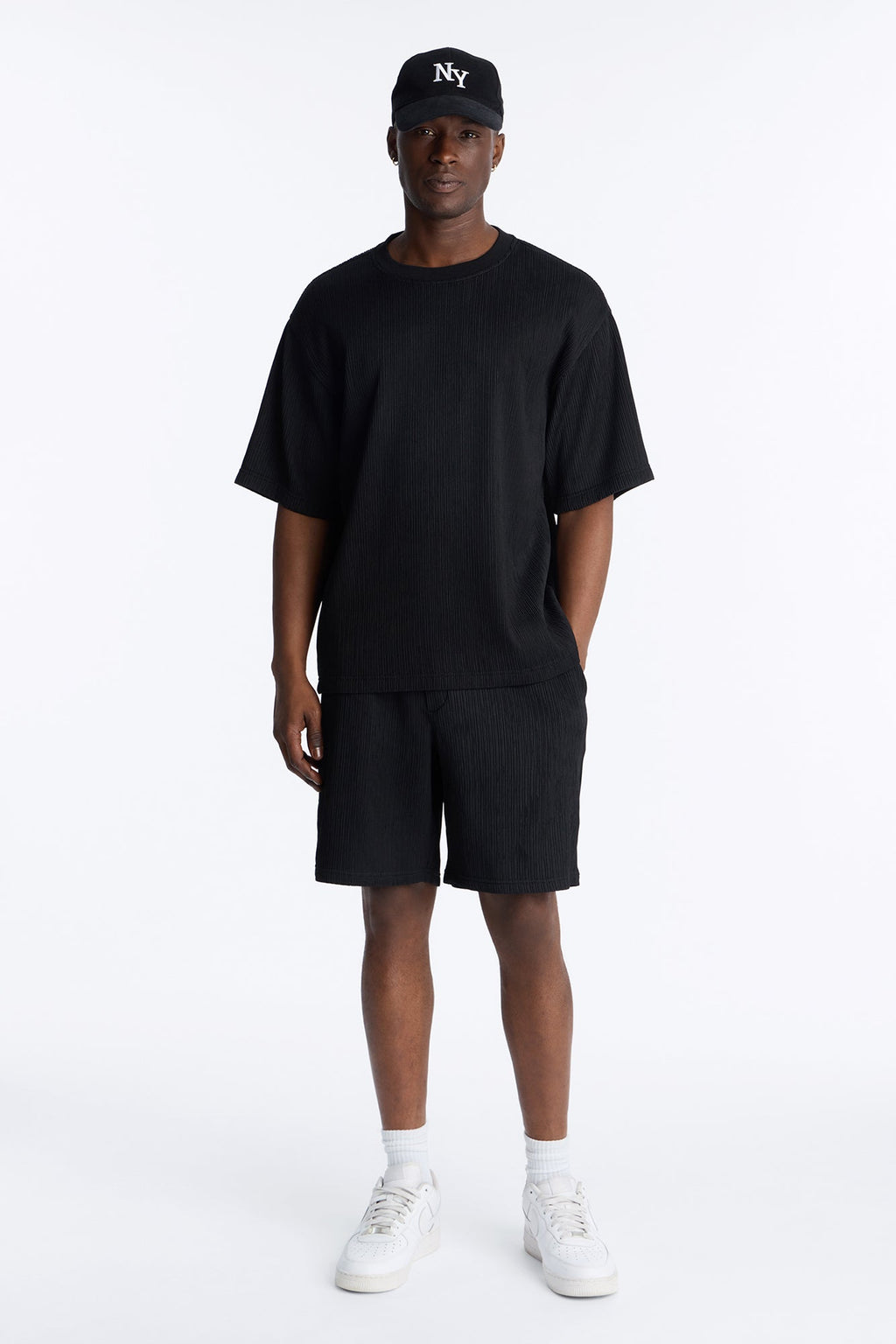 Pure Form Plisse Tee - Black image 2