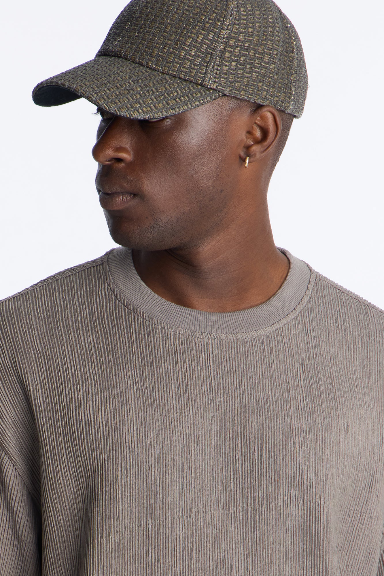 Pure Form Plisse Tee - Brown image 3