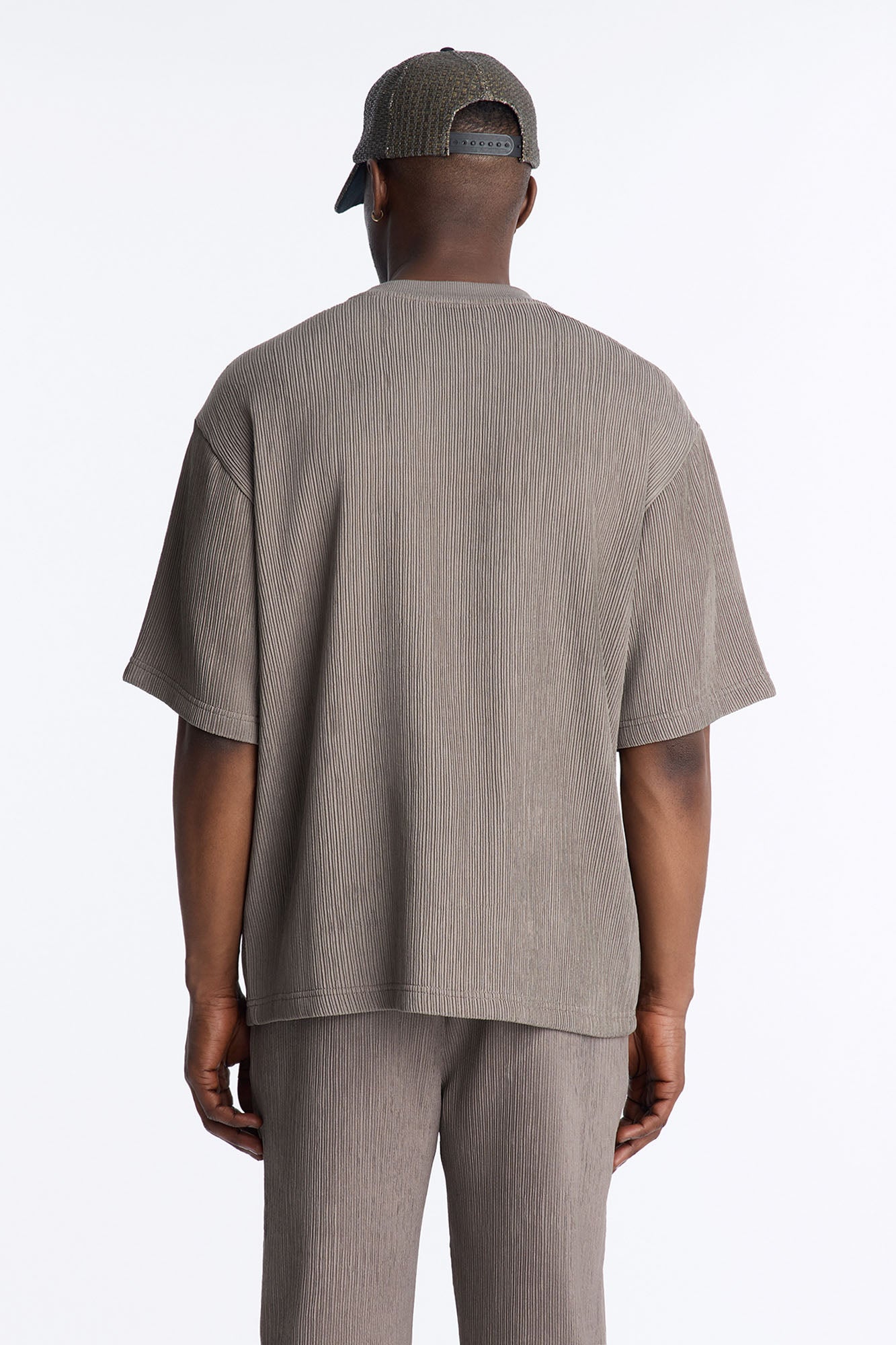 Pure Form Plisse Tee - Brown image 4