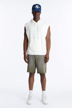Classic Terry Cloth Sleeveless Hoodie - White image 2