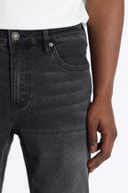 Upstanding Slit Stacked Skinny Flare Jean - Black Wash image 3