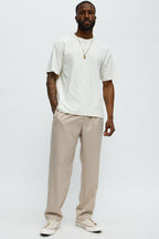 Textured Geometric Short Sleeve Tee - Off White image 2