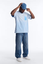 Inverse Pocket Wash Destructed Tee - Washed Blue image 2
