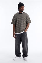Tate Stripe Oversized Crewneck Tee - Black/combo image 2