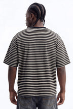 Tate Stripe Oversized Crewneck Tee - Black/combo image 4