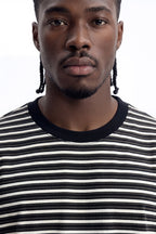 Tate Stripe Oversized Crewneck Tee - Black/combo image 3