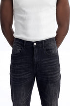 Stacked Skinny Flare Not Too Much Distressed Jean - Black image 3