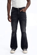 Stacked Skinny Flare Not Too Much Distressed Jean - Black image 1