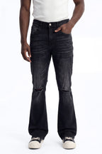 Stacked Skinny Flare Not Too Much Distressed Jean - Black image 1