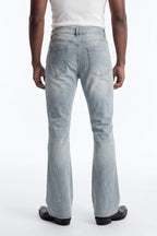Stacked Skinny Flare Not Too Much Distressed Jean - Light Blue Wash image 4