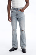 Stacked Skinny Flare Not Too Much Distressed Jean - Light Blue Wash image 1