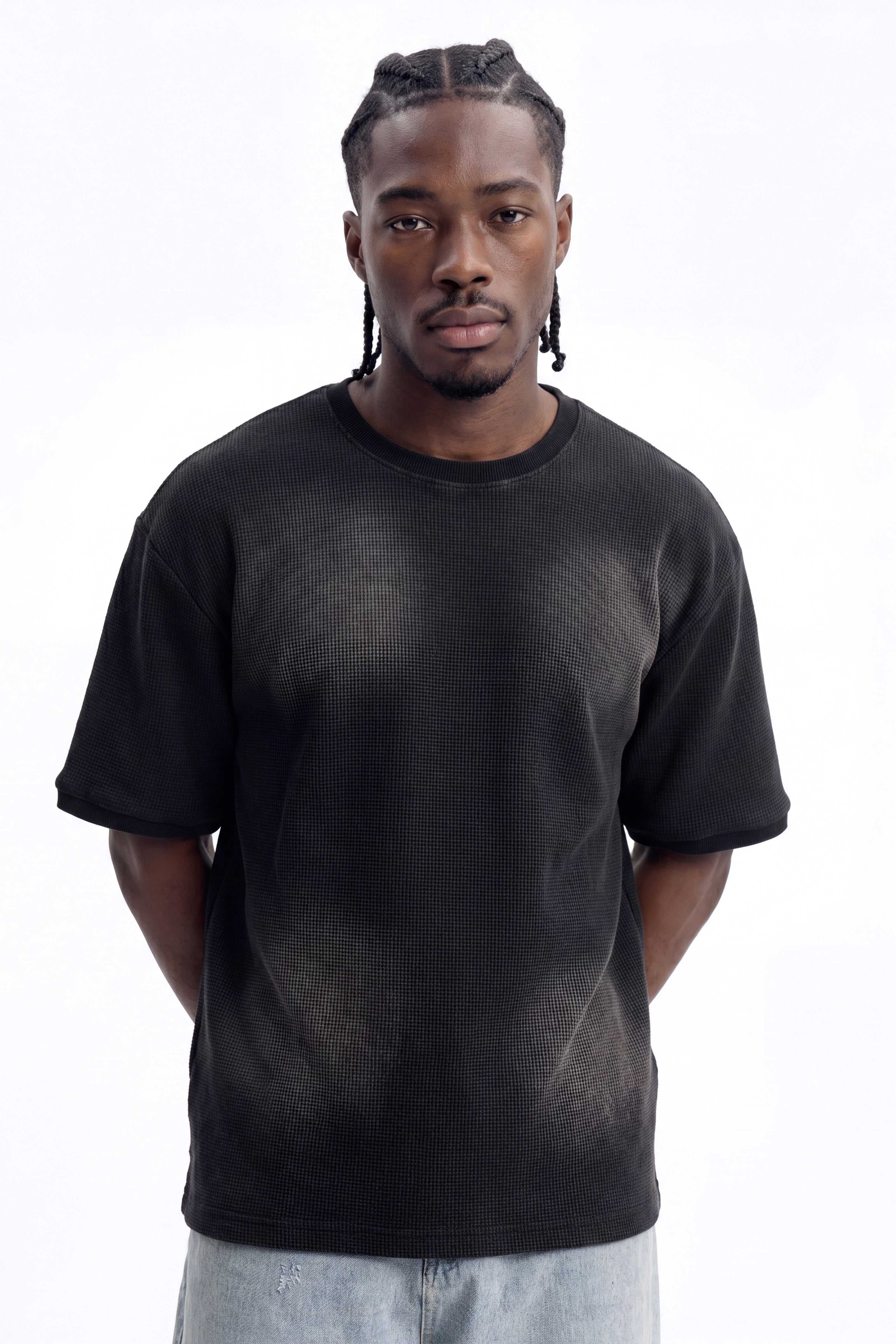 Classic Wash Waffle Tee - Black Wash image 1