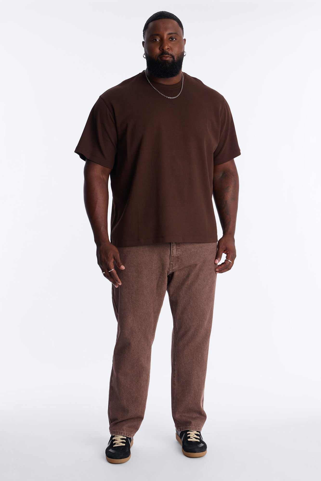 Collegiate Crewneck Tee - Brown image 1