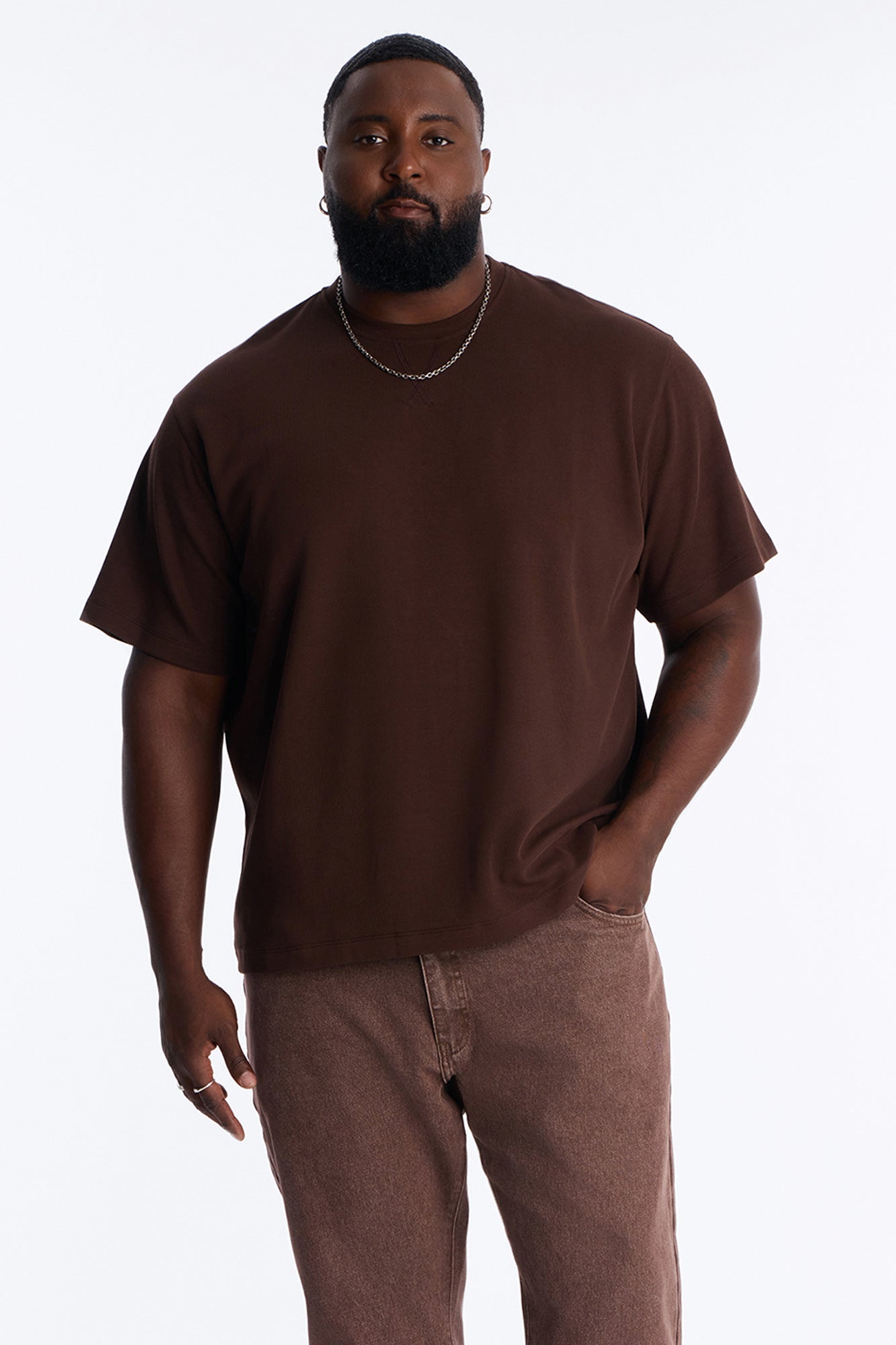 Collegiate Crewneck Tee - Brown image 3