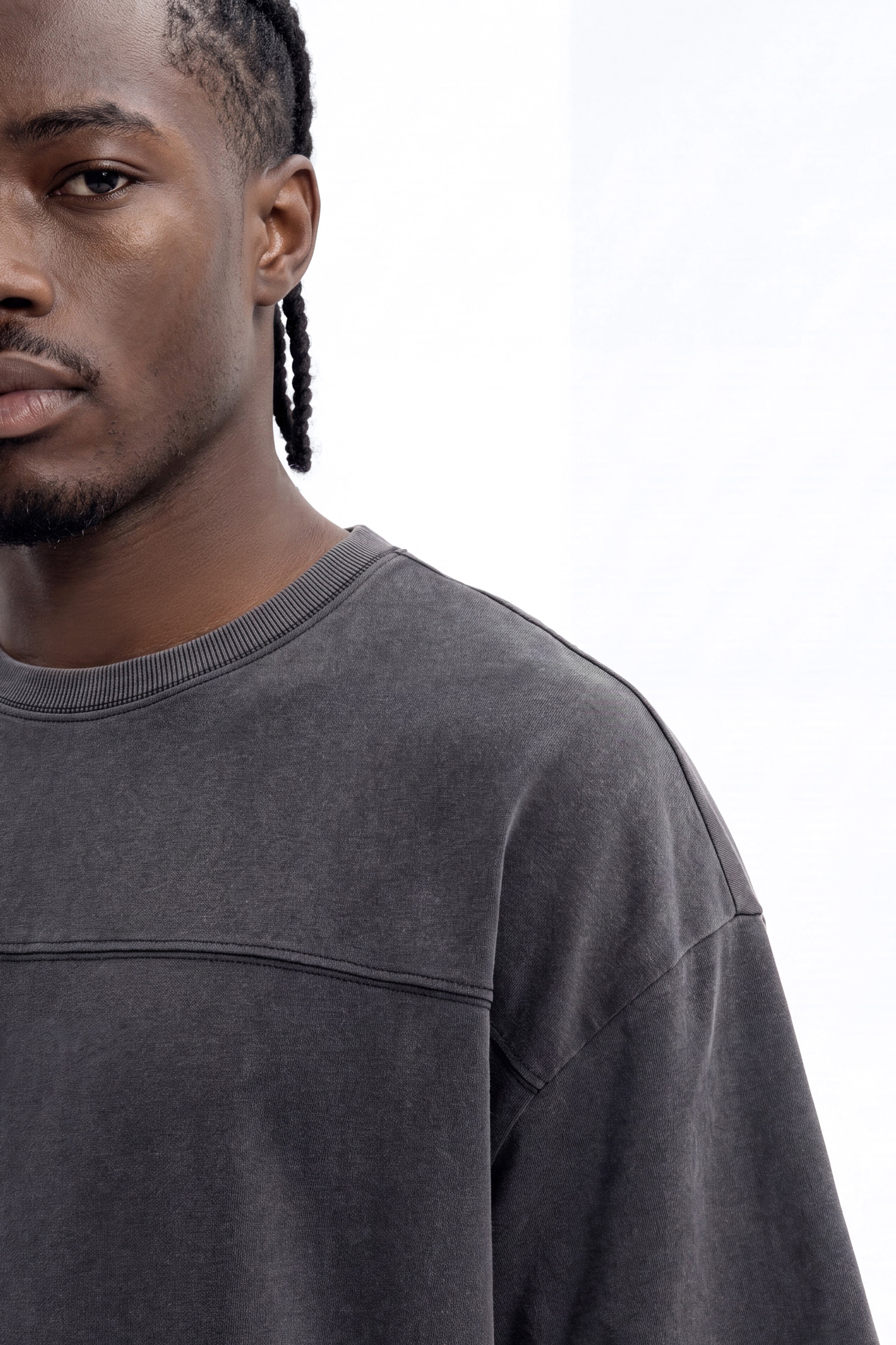 Soft Touch Washed Interlock Oversized Tee - Black Wash image 2