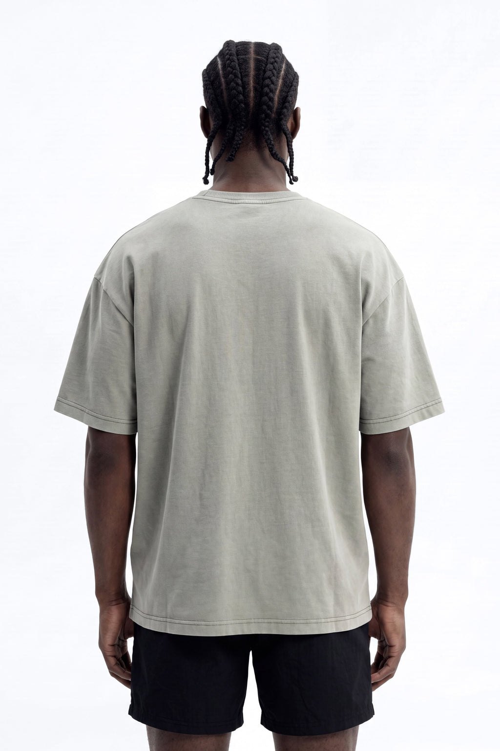 Soft Touch Washed Interlock Oversized Tee - Olive image 3