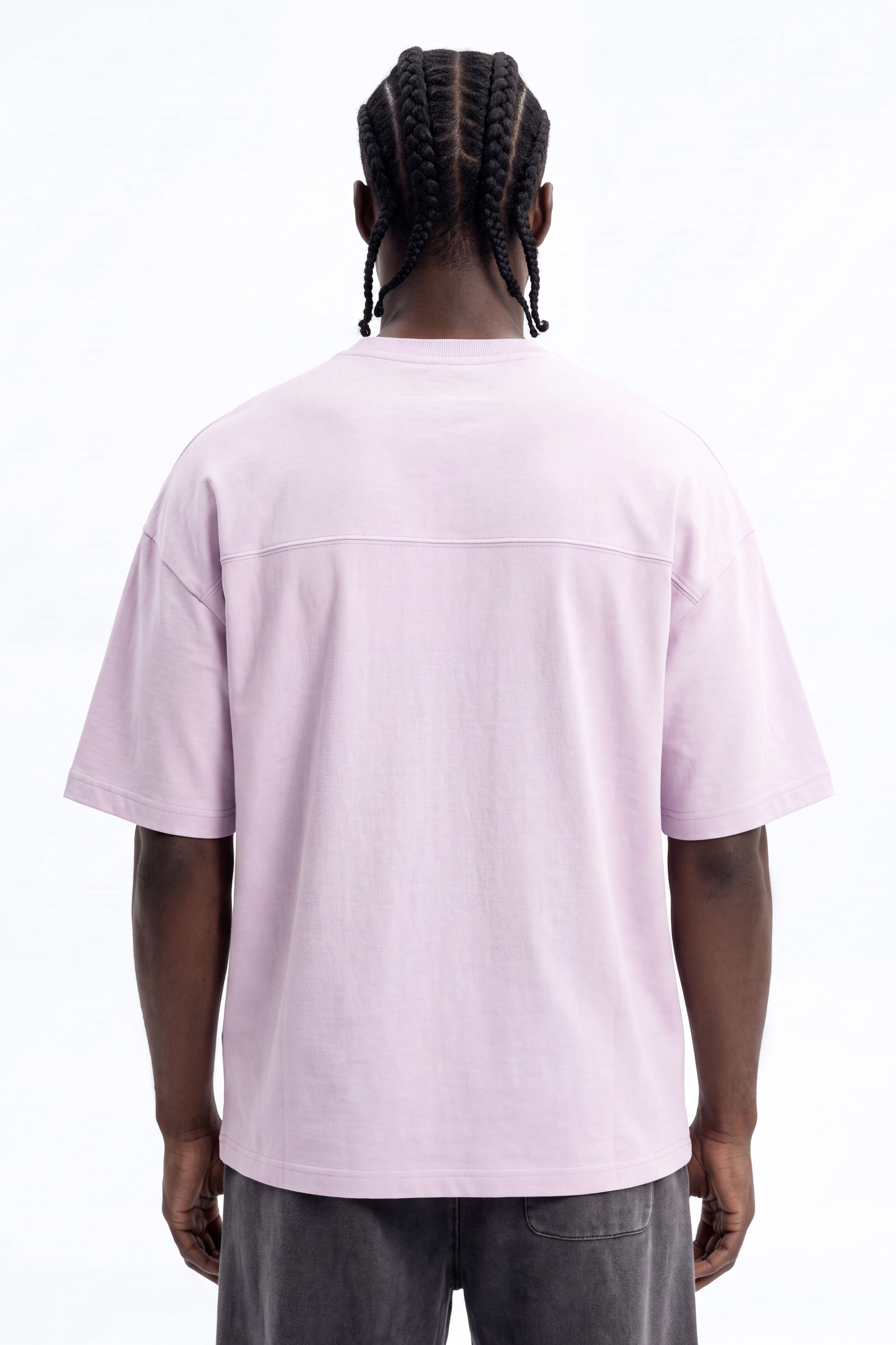 Soft Touch Washed Interlock Oversized Tee - Purple image 3