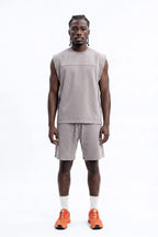 Soft Touch Washed Interlock Oversized Muscle Tee - Grey image 1