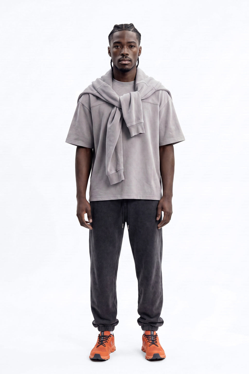 Soft Touch Washed Interlock Oversized Tee - Grey image 1
