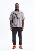 Soft Touch Washed Interlock Oversized Tee - Grey image 1