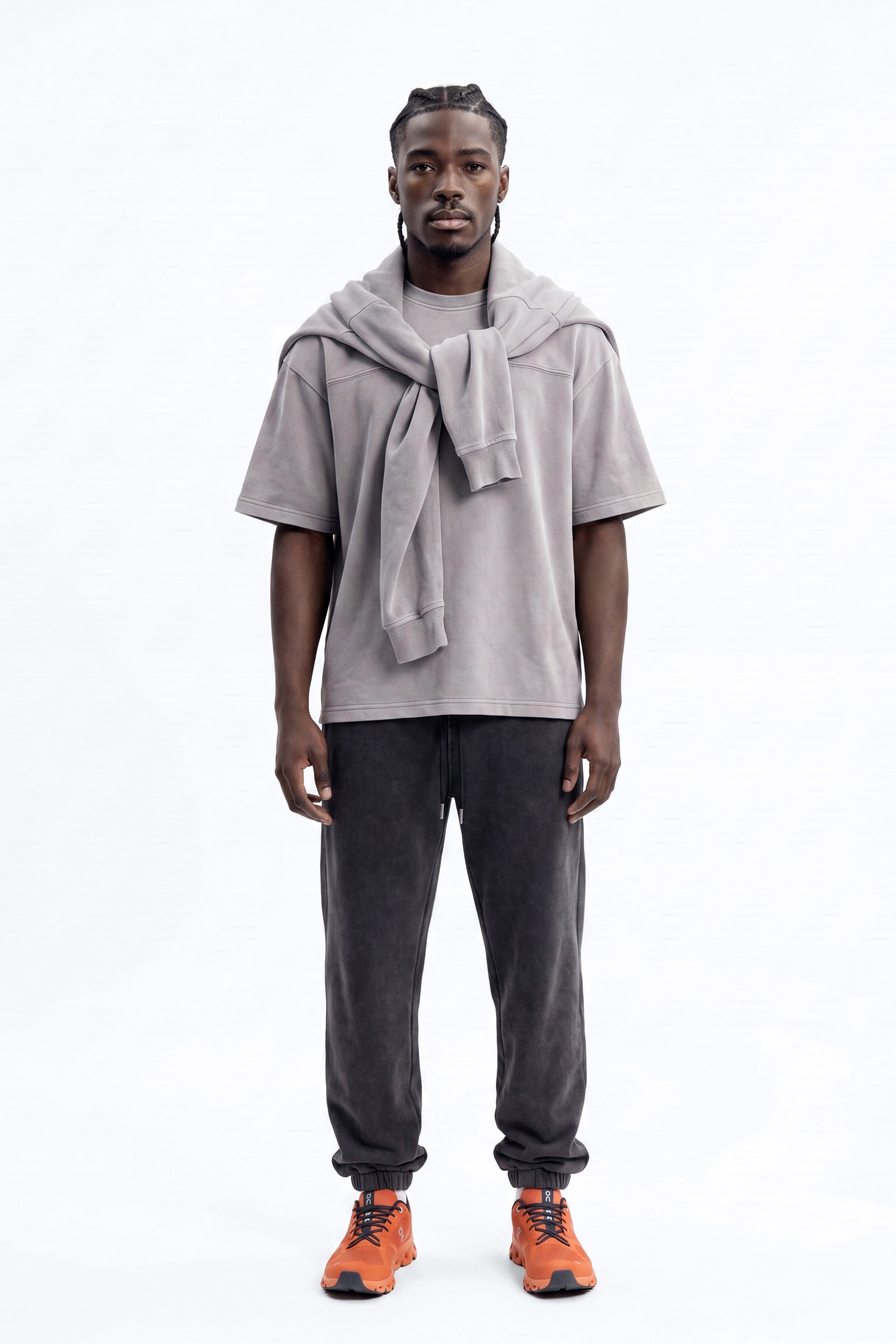 Soft Touch Washed Interlock Oversized Tee - Grey image 1