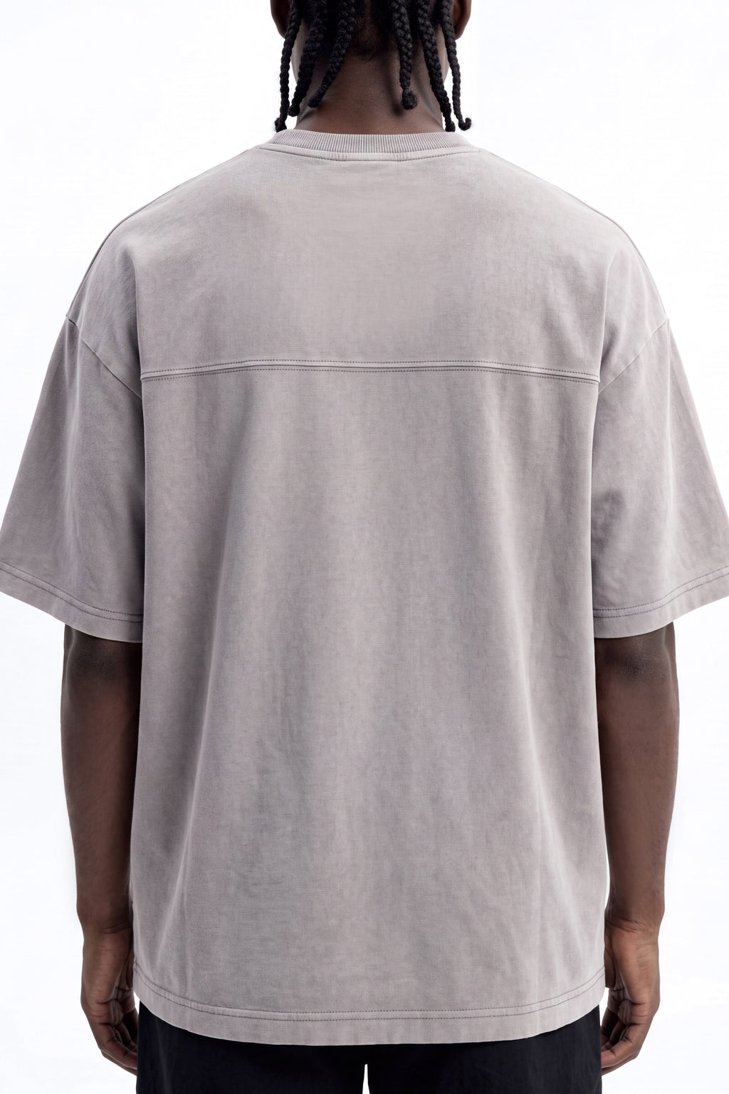 Soft Touch Washed Interlock Oversized Tee - Grey image 3